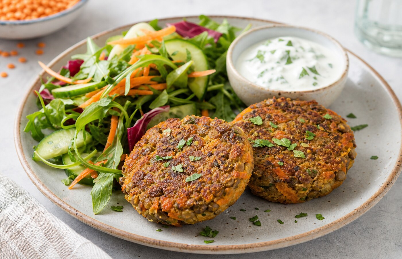 Burger di lenticchie e carote