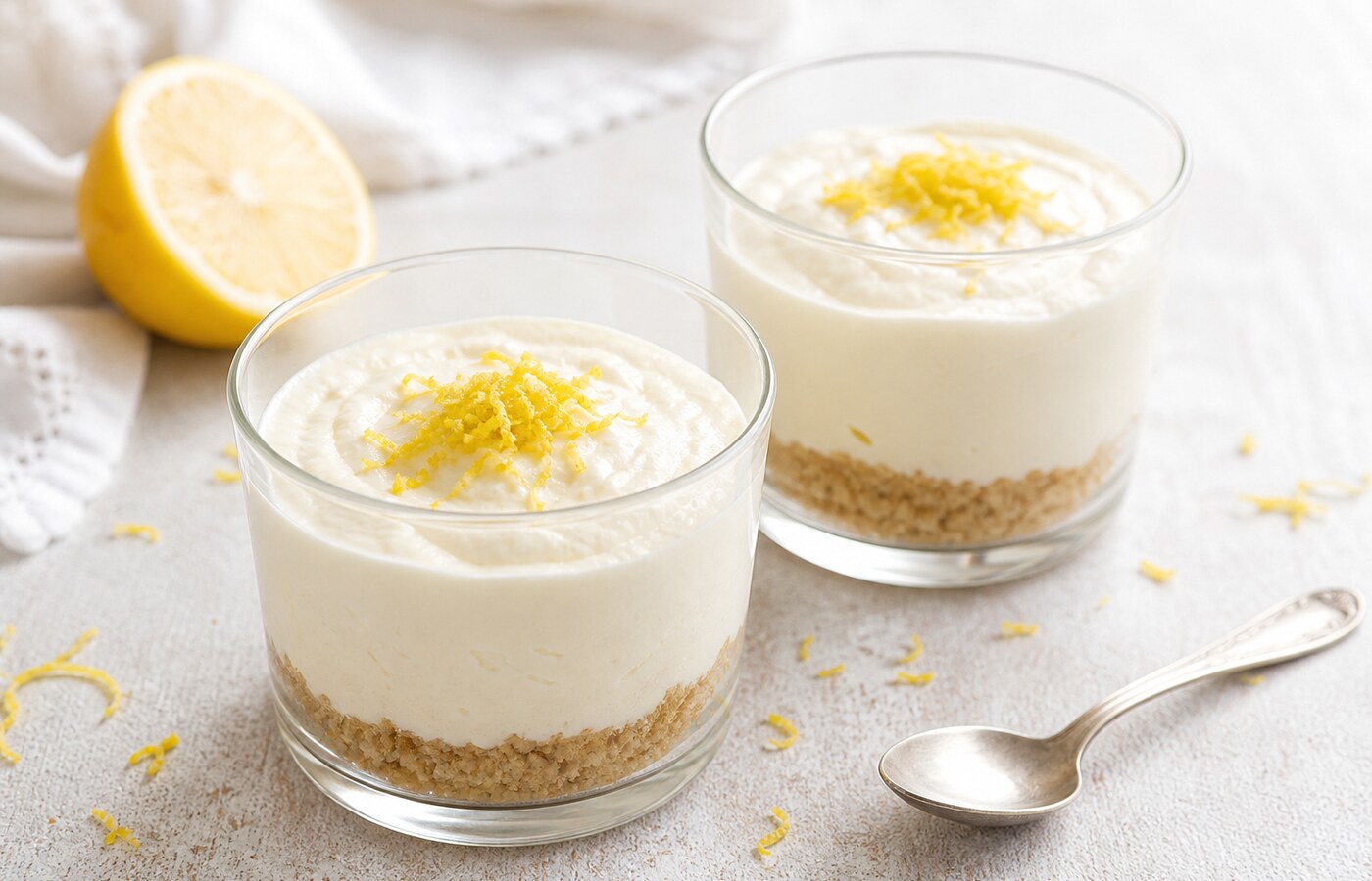 Cheesecake al limone nel bicchiere
