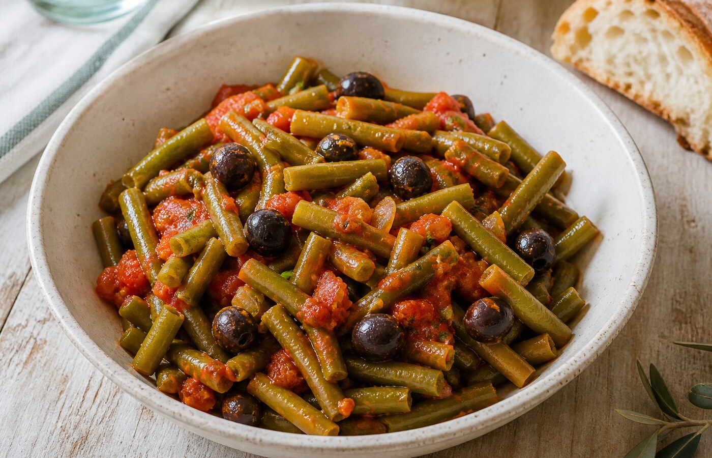Fagiolini al pomodoro e olive