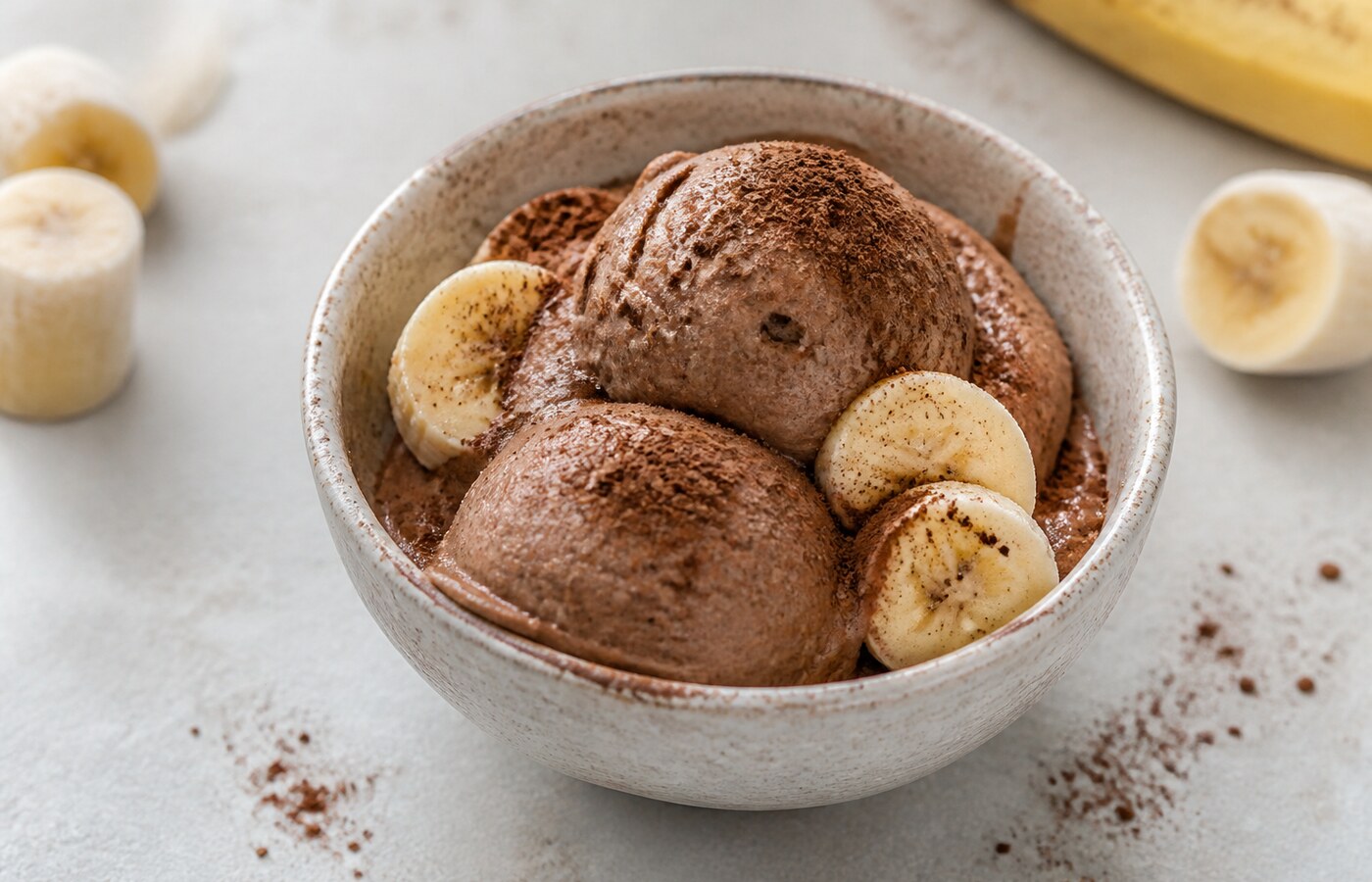 Gelato banana e cacao senza gelatiera