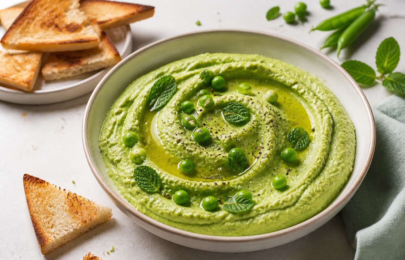 Hummus di piselli e menta