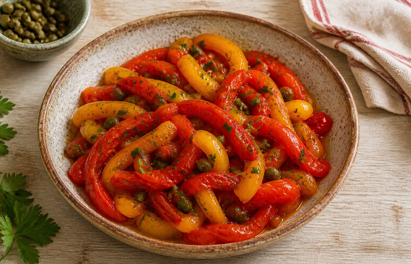 Peperoni in agrodolce in padella