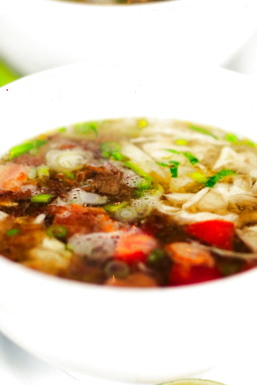 Zuppa di piselli e menta